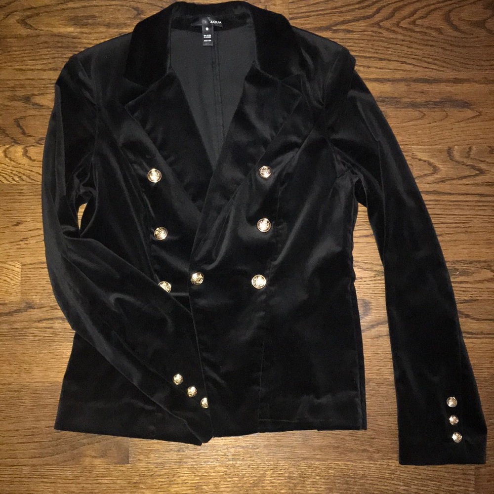 Aqua NWOT Black Velvet Blazer